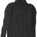 Damski sweter z golfem Eddie Bauer UK 16, duży, szary, wełniany