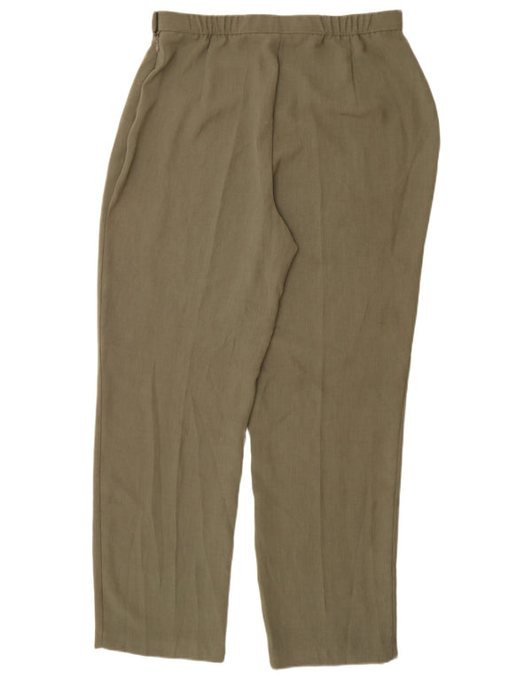 Marks & Spencer Damskie spodnie codzienne z wysokim stanem UK 16, duże W32 L30 Zielone
