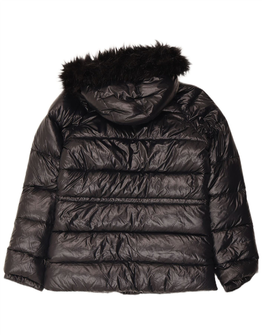 Damska wyściełana kurtka oversize z kapturem NIKE UK 6/8 XS, czarny nylon