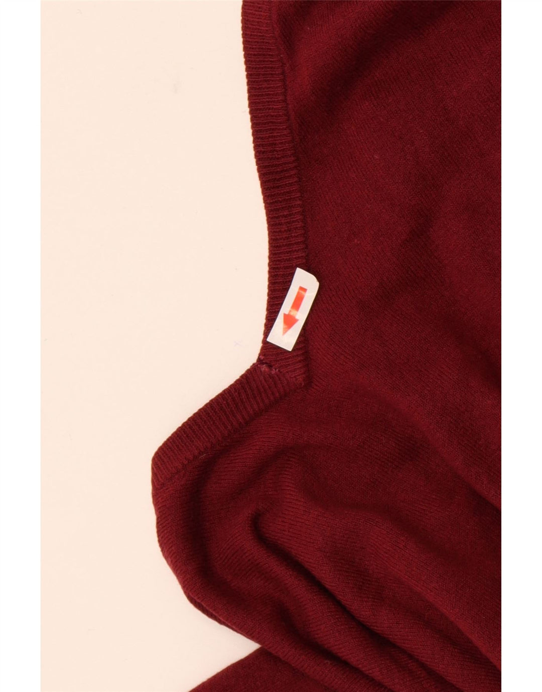 Marks & Spencer Męski sweter z dekoltem w kształcie litery V, duży, czerwony, akrylowy