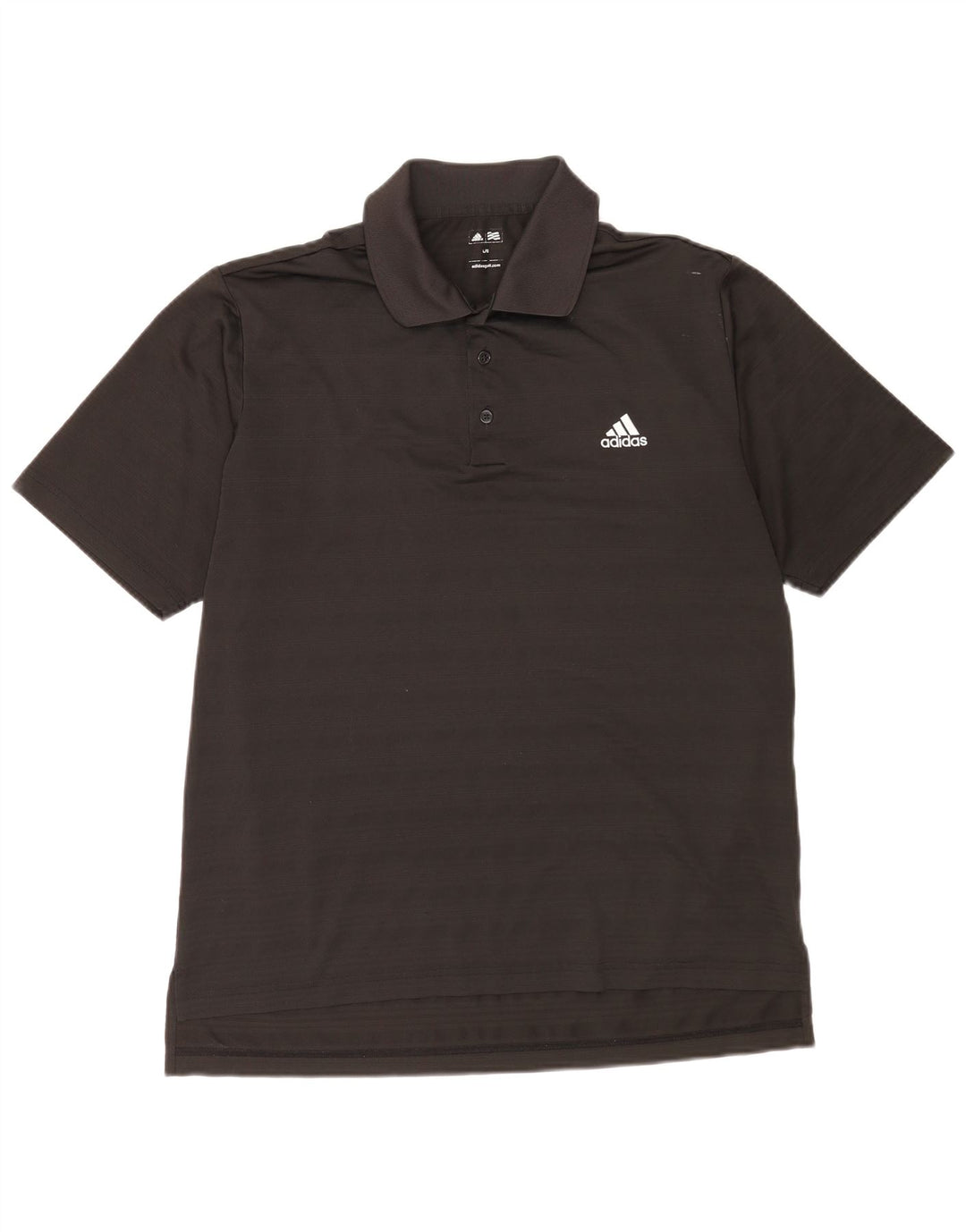 Męska koszulka polo Adidas, duża, czarna, poliestrowa w paski