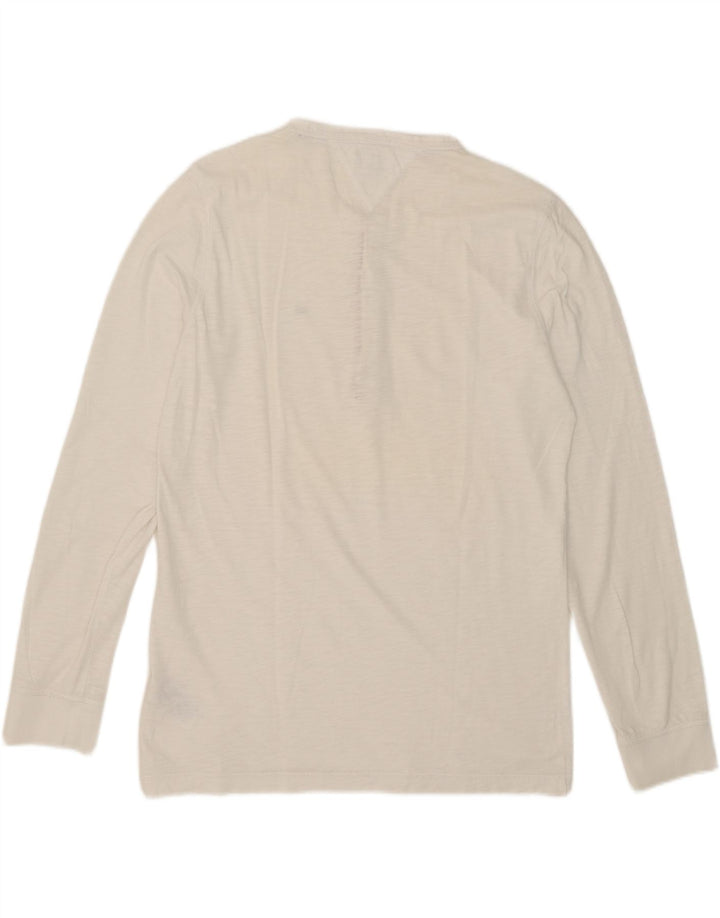 Tommy Hilfiger Męski top z długim rękawem XL, biała bawełna