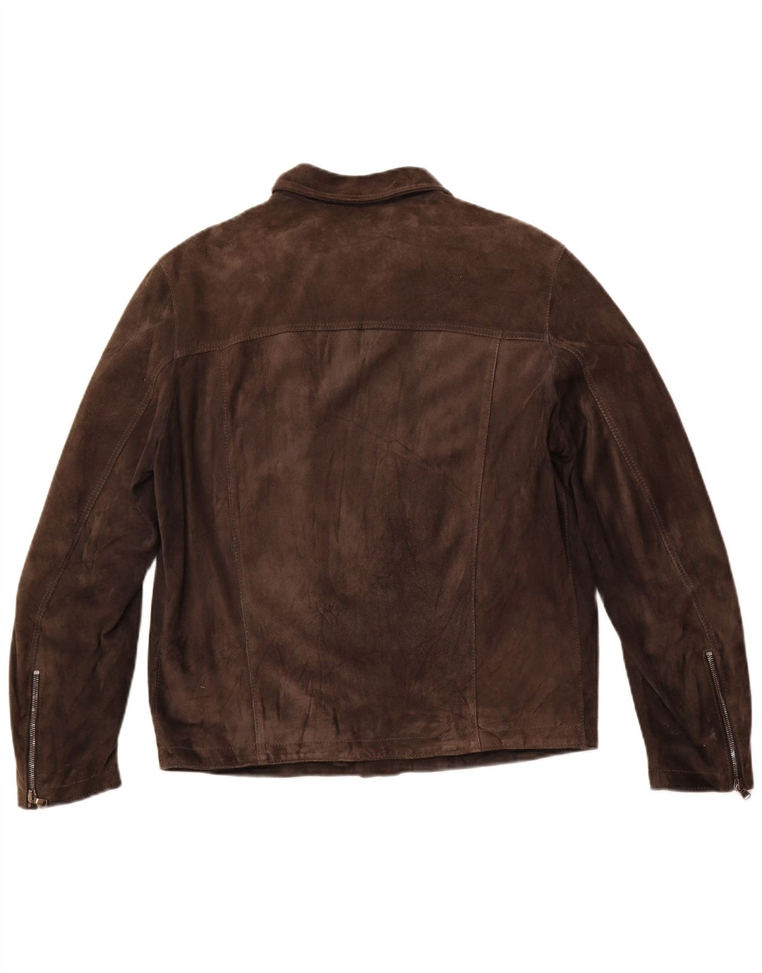 Vintage damska zamszowa kurtka UK 12, średnia brązowa skóra