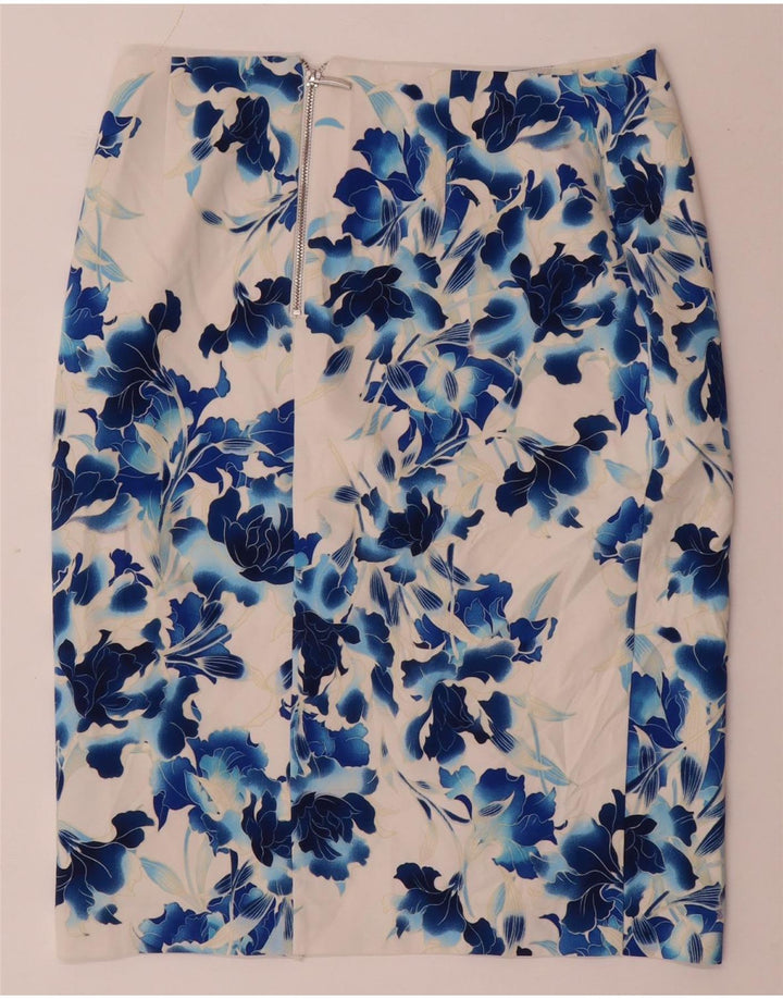 Damska spódnica ołówkowa Oasis UK 12 Medium W32 Biały kwiatowy poliester