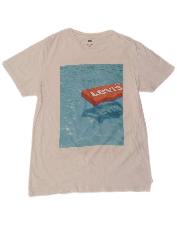 Damska koszulka z grafiką LEVI'S Top UK 16, duża, biała