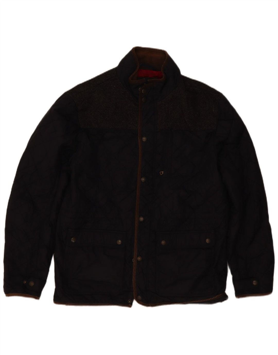 Męska pikowana kurtka Blue Harbor UK 40, duża, granatowa, z blokami kolorów