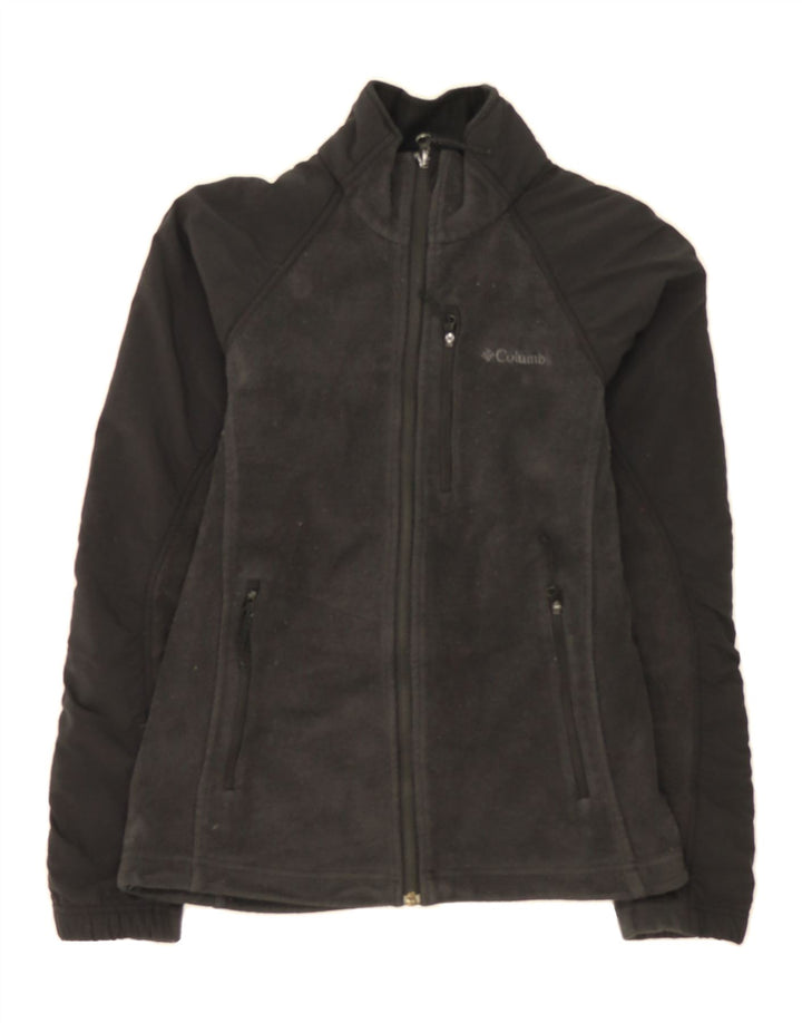 COLUMBIA Womens Fleece Jacket UK 12 Medium Black Polyester Vintage Columbia and Second-Hand Columbia from Messina Hembry 
