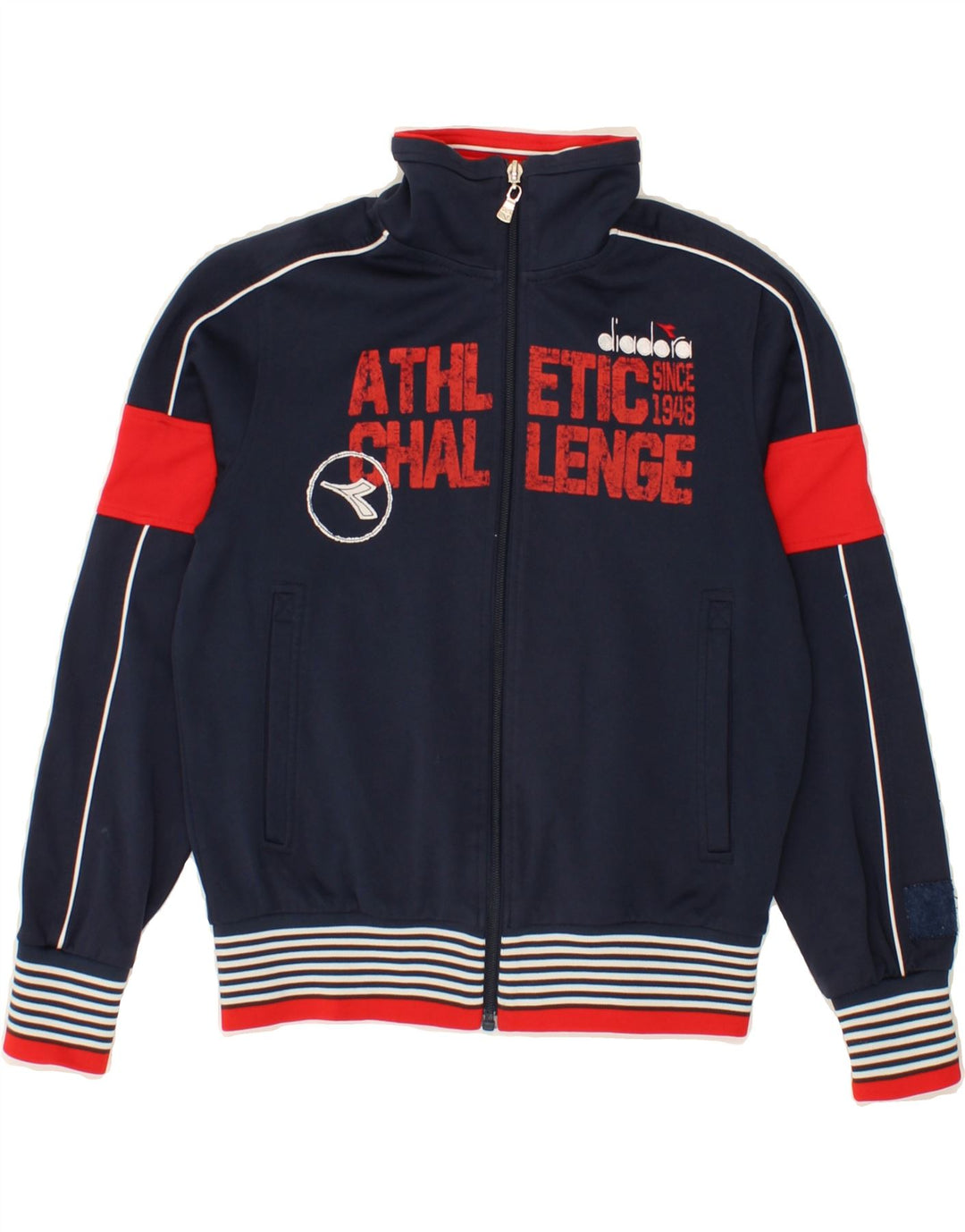 DIADORA Boys Graphic Tracksuit Top Jacket 11-12 Years Navy Blue Vintage Diadora and Second-Hand Diadora from Messina Hembry 