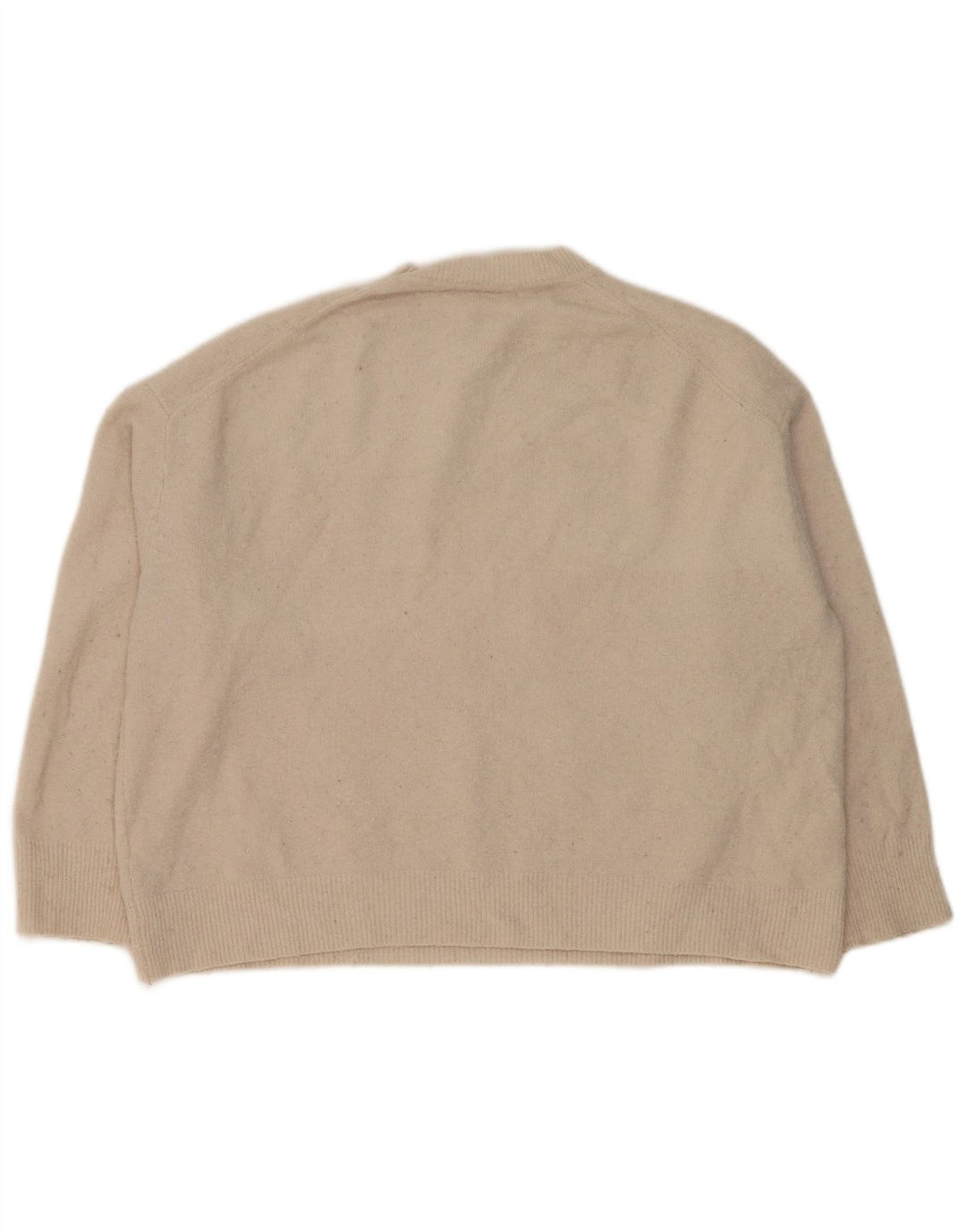 Damski sweter Zara Crop Oversize z okrągłym dekoltem UK 14 Średni Beż