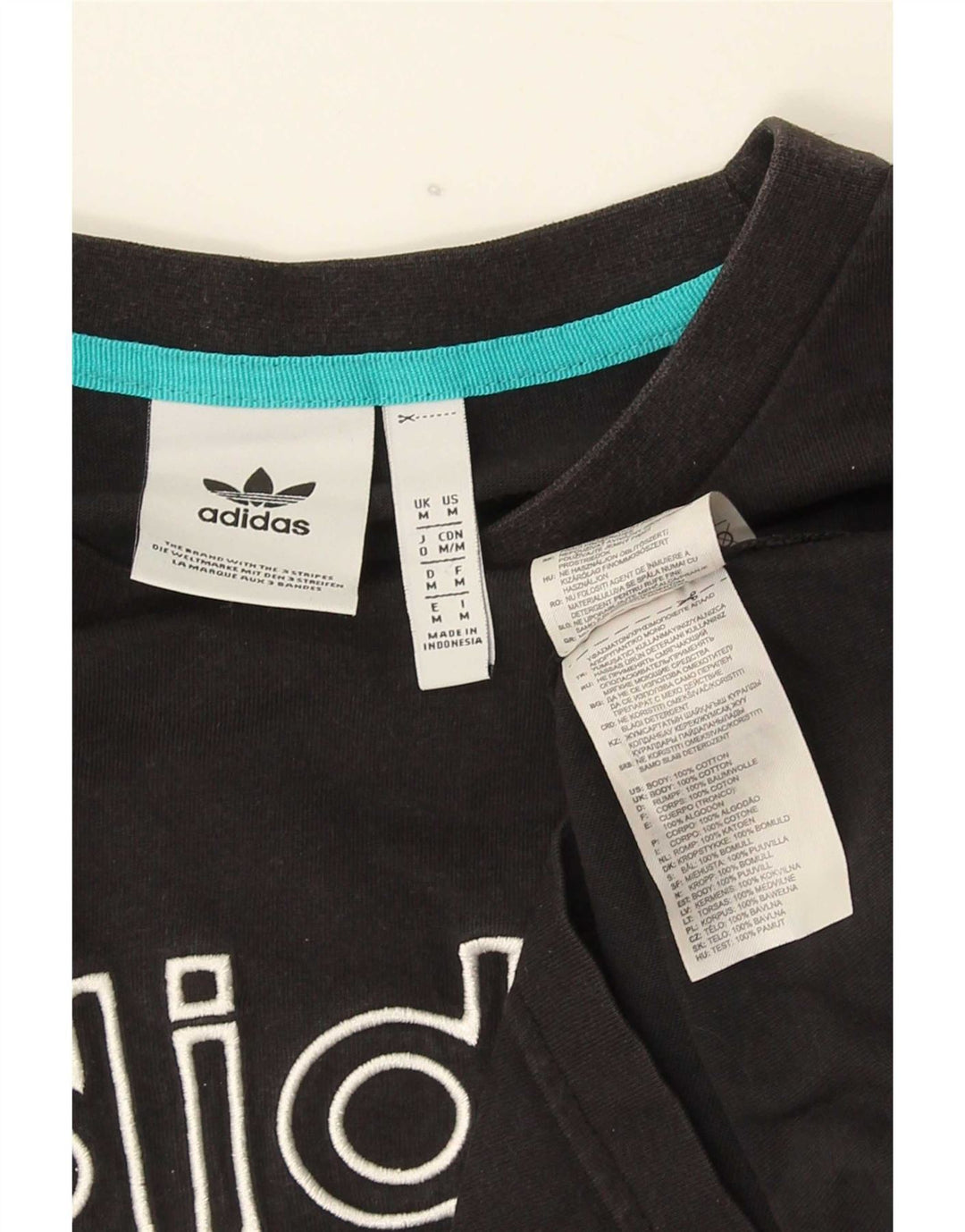 Męska koszulka z grafiką Adidas, średnia, czarna bawełna