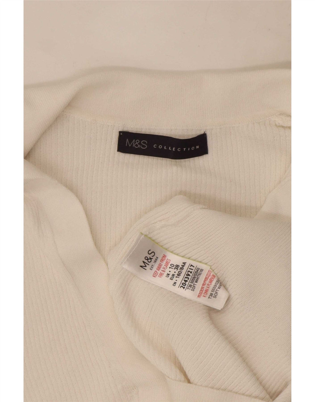 Damska koszulka polo Marks & Spencer UK 10 Small, biała wiskoza