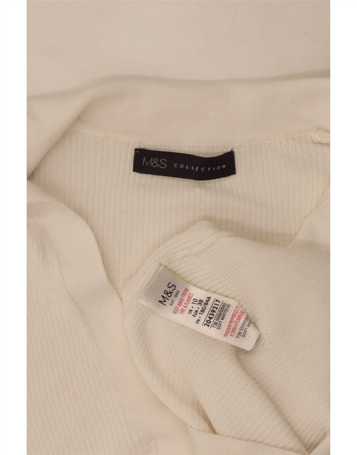 Damska koszulka polo Marks & Spencer UK 10 Small, biała wiskoza