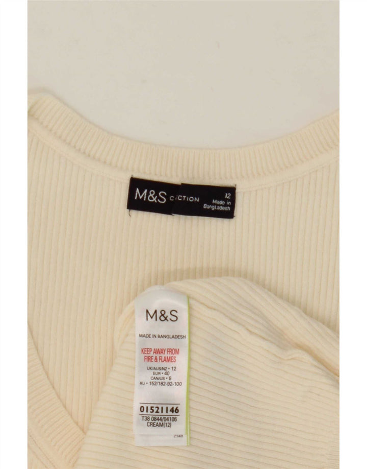 Marks & Spencer Damski top z kamizelką UK 12 w średnim beżowym kolorze wiskozy