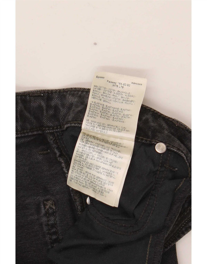 Damskie jeansy Lee z wysokim stanem, rozkloszowane W30 L28, czarne, bawełniane