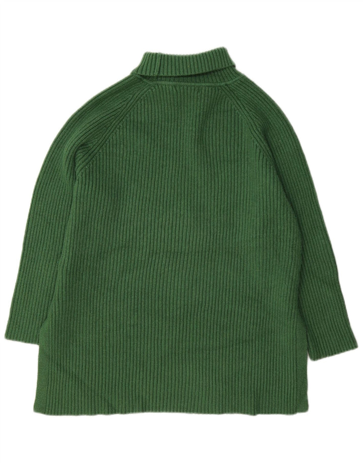 Marks & Spencer Damski sweter z golfem UK 16, duży, zielony, wiskoza