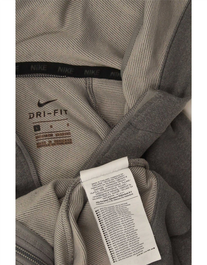 Damski sweter z kapturem i zamkiem Nike Dri Fit UK 14, duży, szary poliester