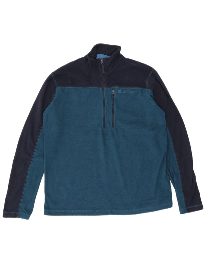 Męski sweter polarowy Mountain Warehouse z zamkiem błyskawicznym i małym niebieskim kolorem