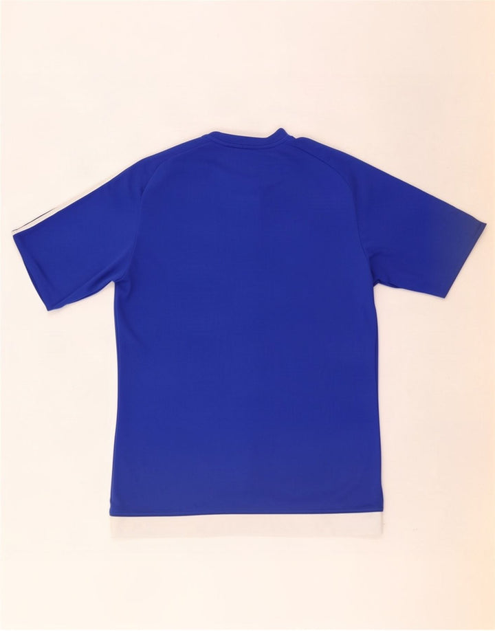Adidas Męska koszulka T-shirt Climalite Top, mała, niebieska, z blokami kolorów, poliester