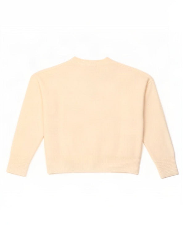 Damski sweter oversize Zara z okrągłym dekoltem UK 10, mały w kolorze złamanej bieli