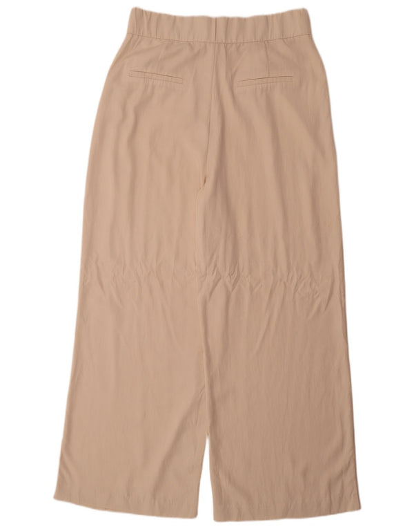 Damskie spodnie chino z wysokim stanem i szeroką nogawką Zara XL W32 L32 Beżowy Lyocell