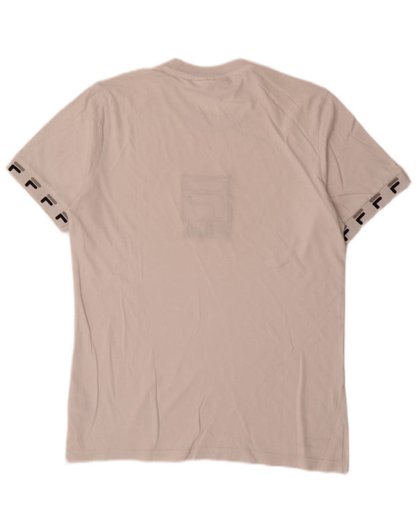 Męski T-shirt z grafiką Fila, mały, biały, bawełniany