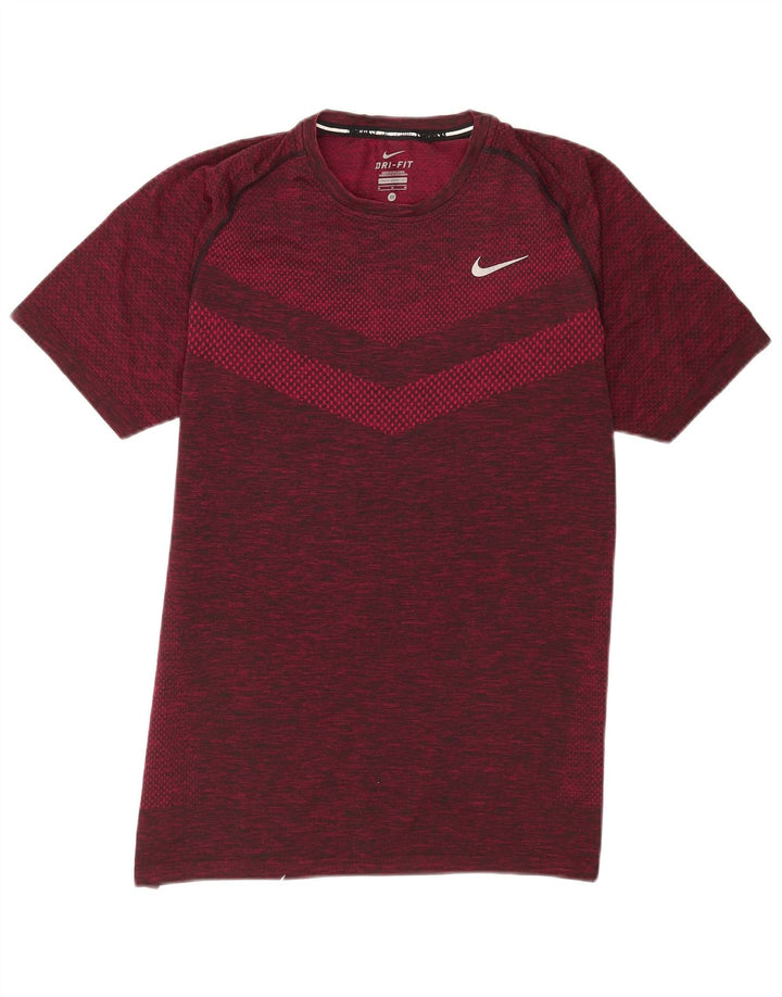 T-shirt męski Nike Dri Fit, średni, bordowy, nakrapiany