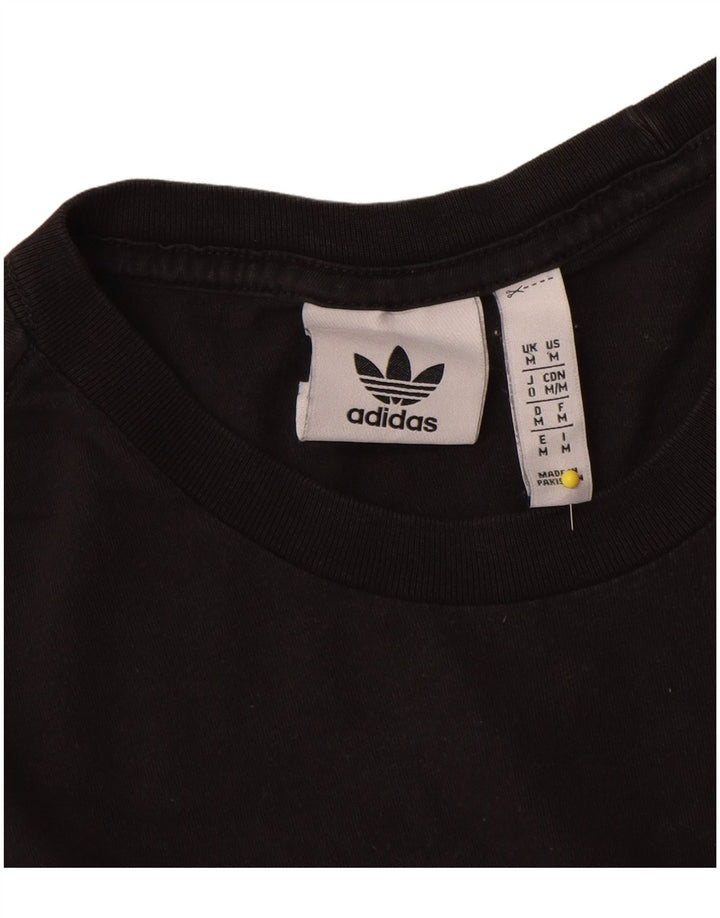 Adidas Męski T-shirt Top Średni Czarny Bawełniany