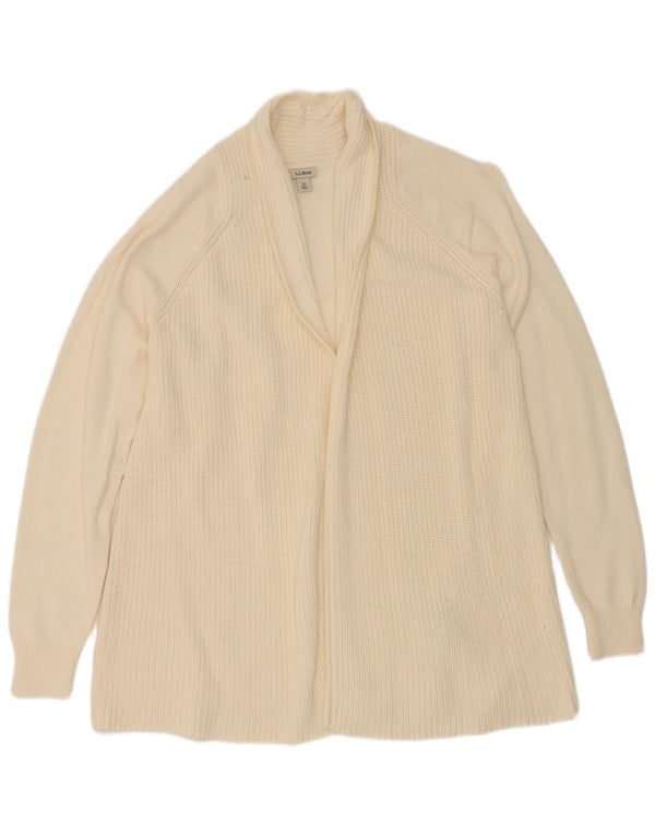 Damski sweter rozpinany L.L.Bean UK 18 XL w kolorze złamanej bieli, bawełniany