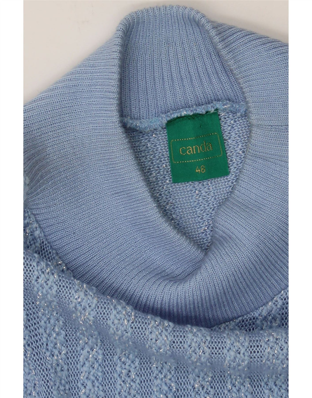 CANDA Womens Crew Neck Jumper Sweater IT 48 XL Blue Acrylic Vintage Canda and Second-Hand Canda from Messina Hembry 