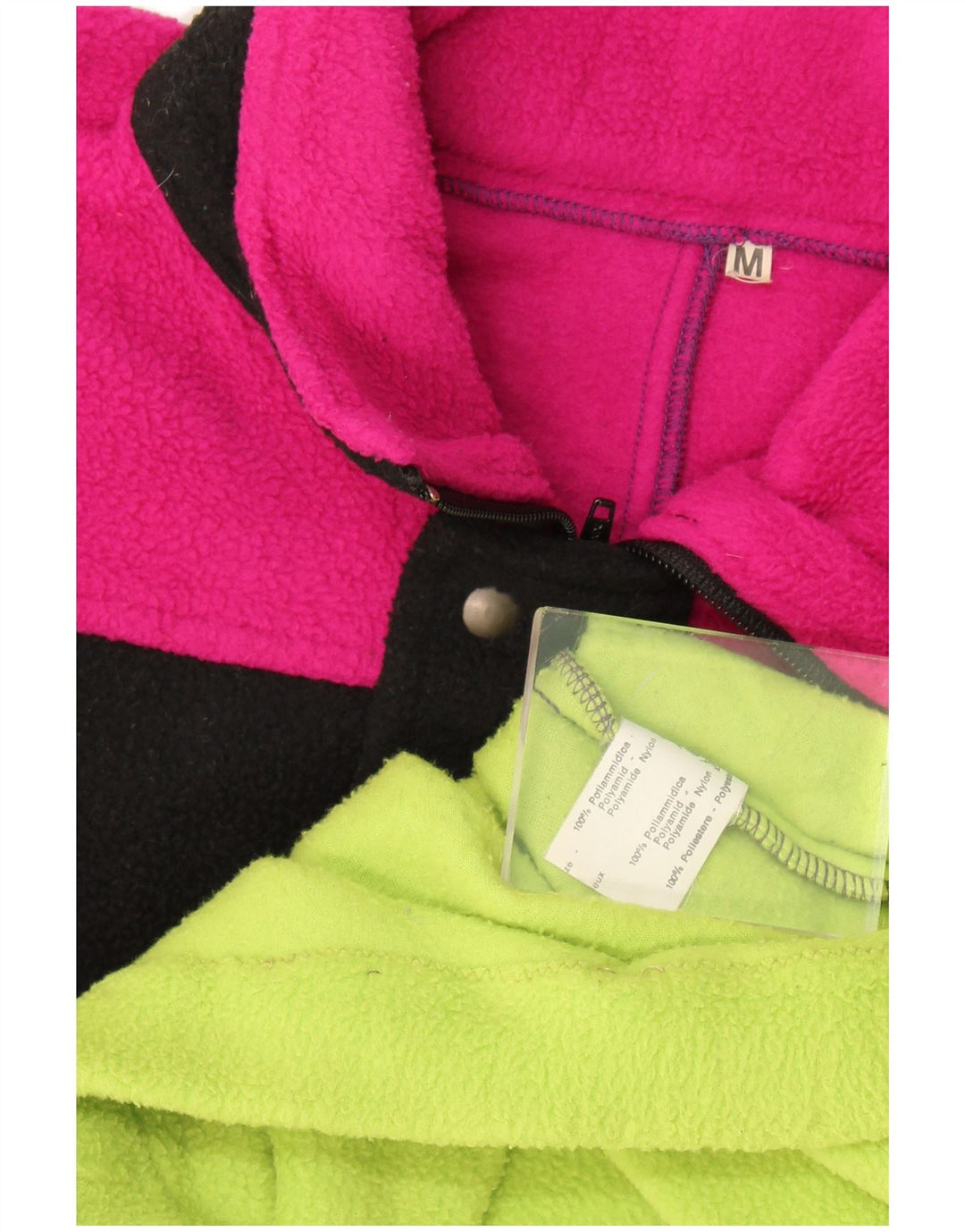 Męski sweter polarowy w stylu vintage z zamkiem błyskawicznym, poliester w kolorze średniej zieleni