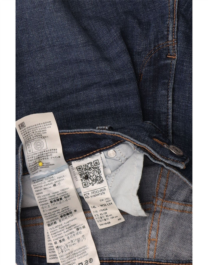 Damskie jeansy Levi's o klasycznym kroju Bootcut, rozmiar 14, duże, W32 L34, niebieska bawełna