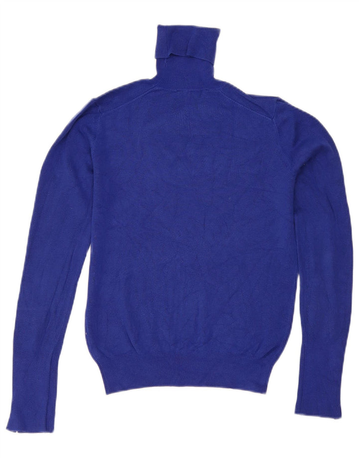 Sweter damski Zara z wywijanym dekoltem UK 10, mały, granatowy