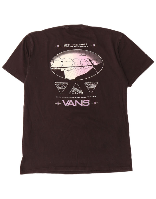 Męski T-shirt Vans o klasycznym kroju, duży, czarny, bawełniany