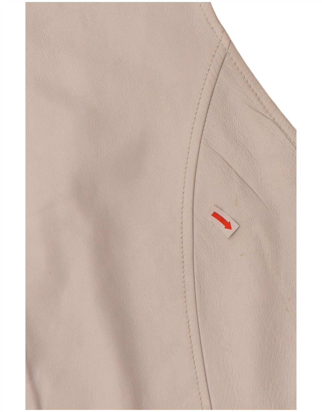 Kamizelka skórzana damska VINTAGE UK 12 Średnia Biała