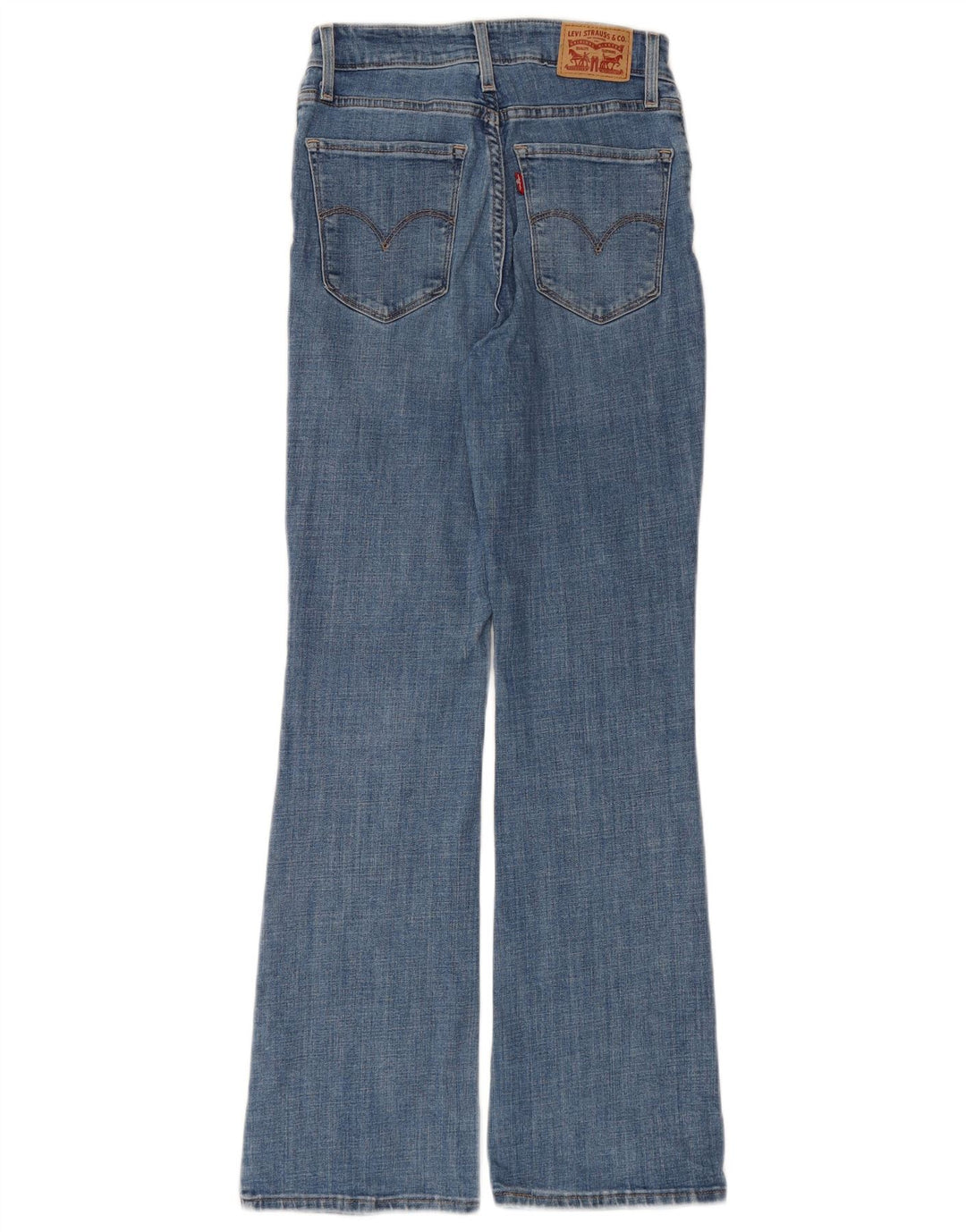 Damskie jeansy LEVI'S 725 z wysokim stanem Bootcut W26 L30 Niebieska bawełna