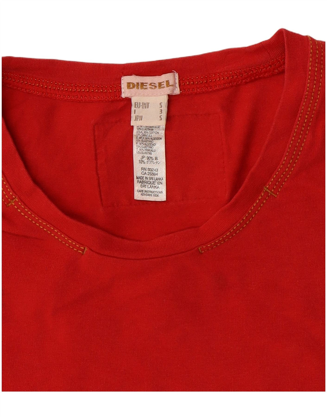 T-shirt damski DIESEL Top UK 10 Small, czerwony, bawełniany