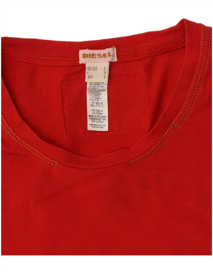 T-shirt damski DIESEL Top UK 10 Small, czerwony, bawełniany