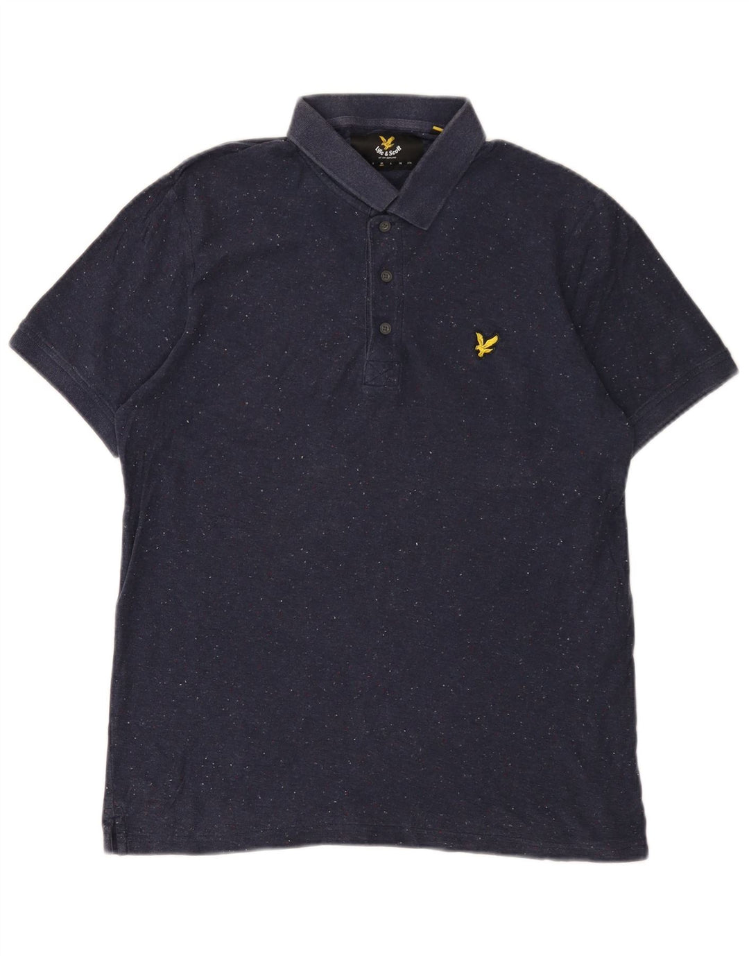 Męska koszulka polo LYLE & SCOTT Średni granatowy, bawełniany nakrapiany