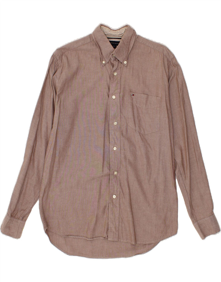 TOMMY HILFIGER Mens Shirt XS Brown Cotton Vintage Tommy Hilfiger and Second-Hand Tommy Hilfiger from Messina Hembry 
