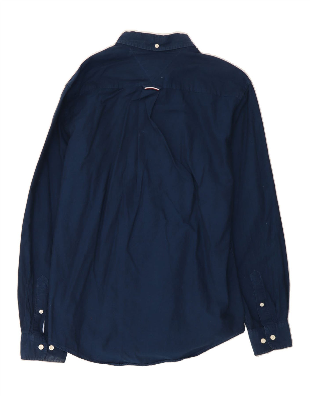 TOMMY HILFIGER Mens Shirt Large Navy Blue Cotton Vintage Tommy Hilfiger and Second-Hand Tommy Hilfiger from Messina Hembry 