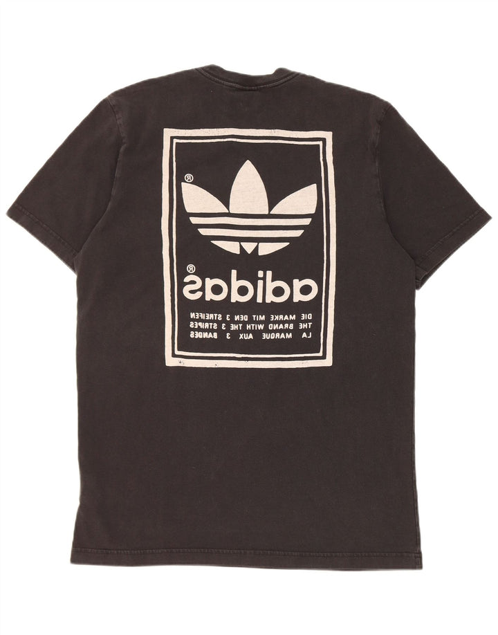 Męska koszulka z grafiką Adidas, średnia, czarna bawełna