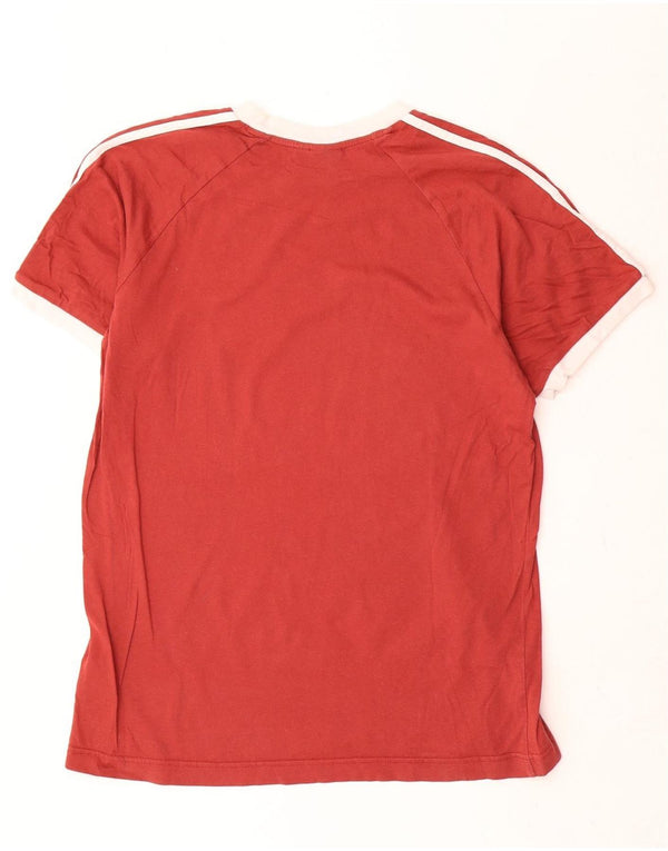 Męska koszulka z grafiką Adidas, duża, czerwona, bawełniana koszulka z blokami kolorów
