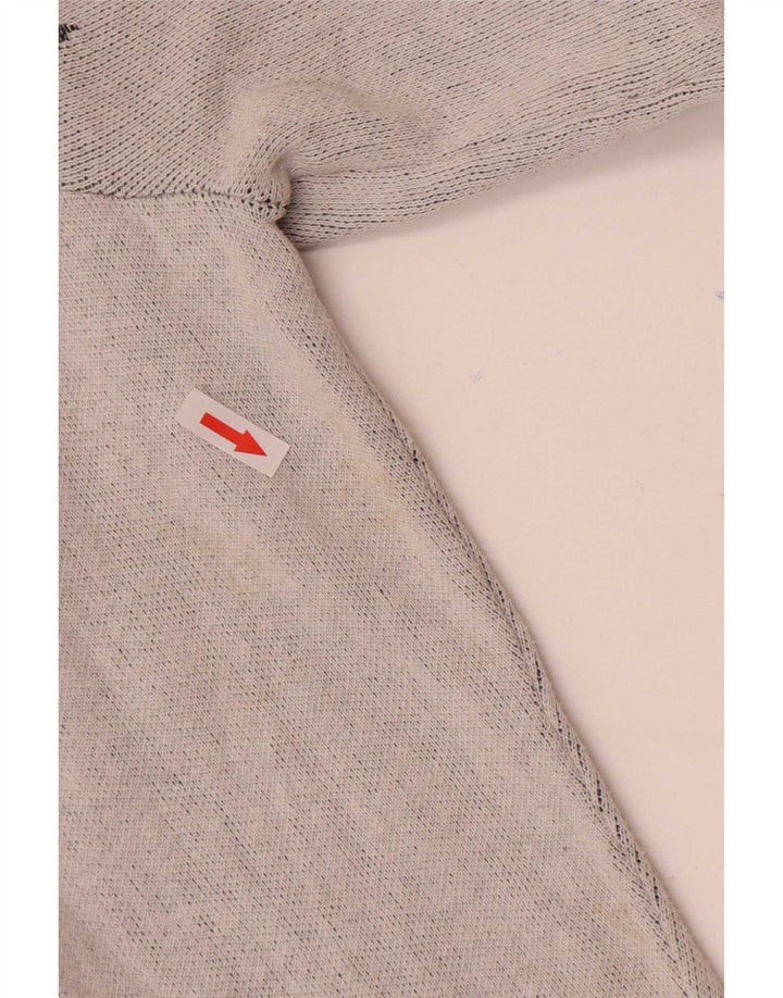 Męski sweter Zara z graficznym dekoltem w łódkę, średnioszary, bawełniany