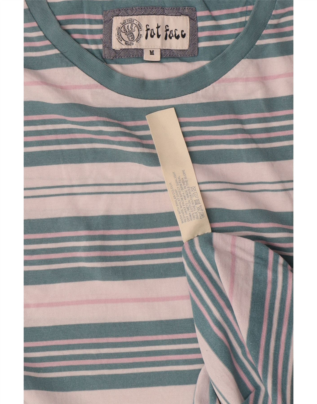 T-shirt męski Fat Face, bawełniany, w średnie niebieskie paski