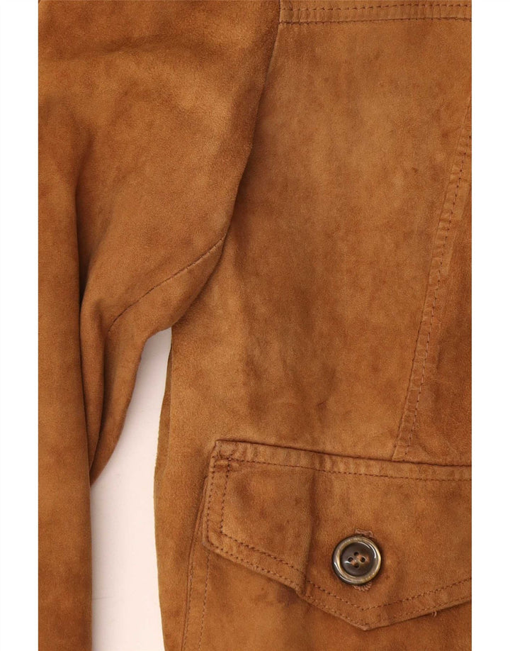 Męska zamszowa kurtka bomber w stylu vintage IT 50 duża beżowa