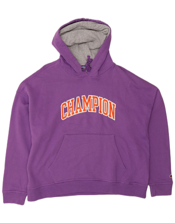 Męski sweter z kapturem Champion Graphic XL, fioletowo-bawełniany