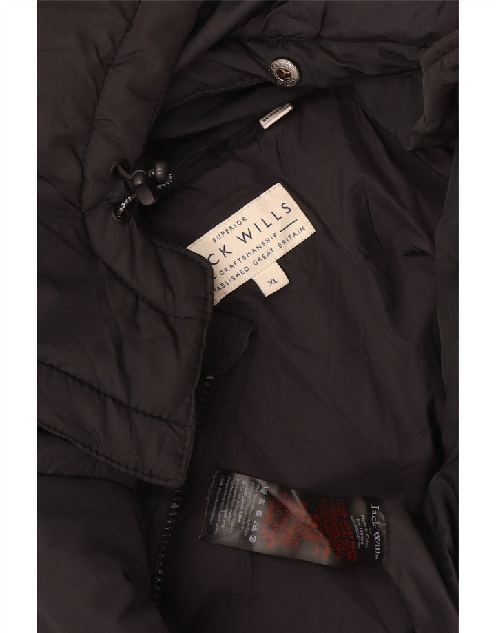 Męska ocieplana kurtka z kapturem Jack Wills UK 42 XL, czarny poliester