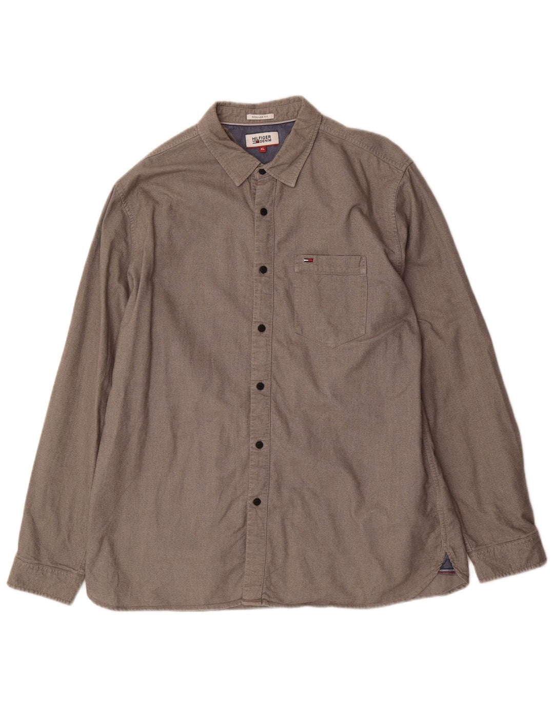 Męska koszula o regularnym kroju Tommy Hilfiger XL, szara, bawełniana