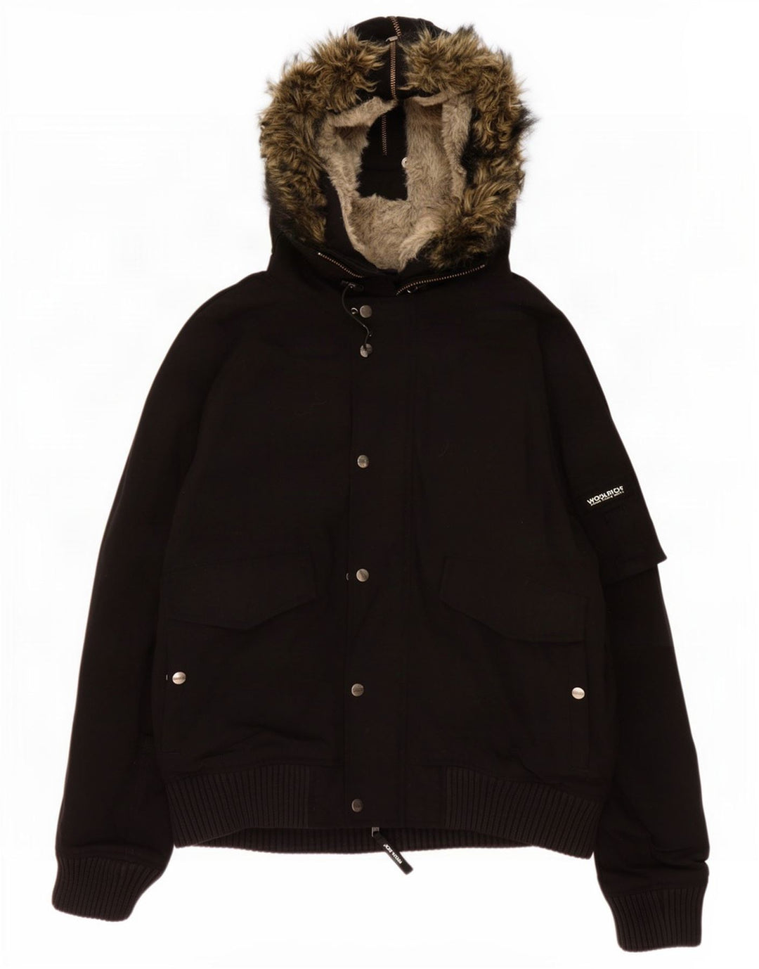Kurtka bomberka chłopięca z kapturem Woolrich 13-14 lat XL, czarna