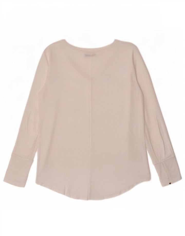 Damski top Massimo Dutti z długim rękawem i długim rękawem, średni biały Lyocell